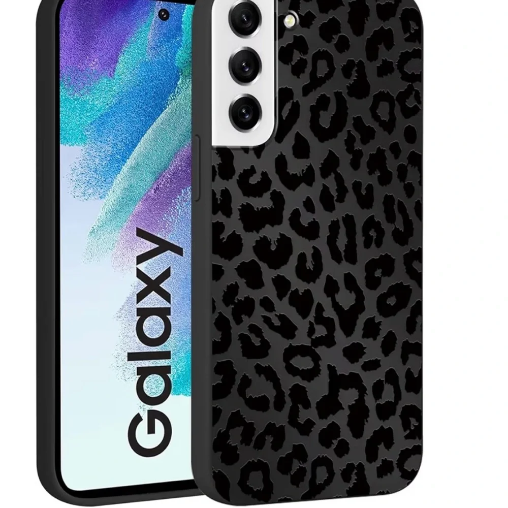 Samsung Galaxy Black Leopard Print Phone Case for S21 FE